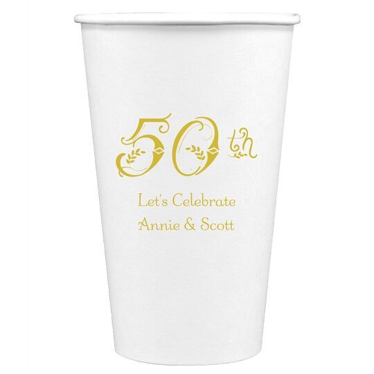 Pick Your Vintage Anniversary Paper Coffee Cups